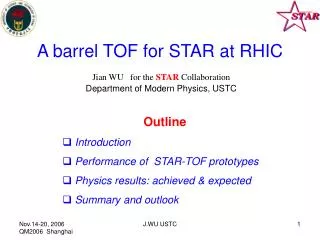 A barrel TOF for STAR at RHIC